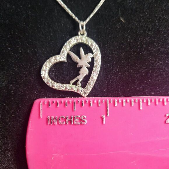Disney Tinker Bell Silvertone Pendant Necklace - Picture 3 of 7